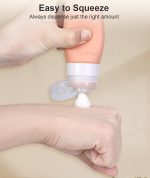 Quatish Travel Bottles for Toiletries, Original Patented Leak Proof Travel Size Toiletries, 3 oz Tsa Approved Silicone Shampoo and Conditioner Bottles, Travel Essentials, 4 Pack, Pink - Image 5