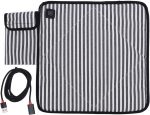 Portable Heated Seat Cushion, USB Adjustable Temperature Canvas Seat Pad with Side Pocket for Power Bank, for Outdoor Camping Fishing Office Travel - Image 6