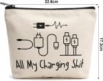 Travel Essentials Cable Bag, Funny Charging Cord Organizer Pouch for Women Men, Waterproof Tech Accessories Storage, Holiday Gifts Gadget Bag for USB Leads Power Bank - Image 3