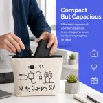 Travel Essentials Cable Bag, Funny Charging Cord Organizer Pouch for Women Men, Waterproof Tech Accessories Storage, Holiday Gifts Gadget Bag for USB Leads Power Bank - Image 4