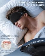 Aosun Sleep Mask, 2 Pack of Super Soft and Comfortable Eye Mask for Sleeping, 100% Blackout Sleep Aid Eye Mask for Men & Women with Adjustable Straps, Suitable for Travel, Night Sleeping, Nap - Image 2