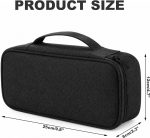Electronics Organiser Bag, Rigid Travel Tech Pouch Bag with Handle, Waterproof Shockproof Cable Storage Case with Removable Dividers for Chargers, Cords, Power Bank, Hard Drive, Black - Image 2