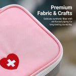 Pink Portable First Aid Kit, Mini Emergency Medical Bag, Travel Size, for Car, Home, Office, Travel, Camping, Sports, Outdoor, School - Emergency First Aid Supplies and Survival Kit - Image 3