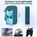 Arae Electronic Accessories Organizer, Travel Essentials Cable Bag with Double-Layer Storage for Cables, Cards, Chargers - Dark Green, M - Image 2