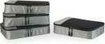 Amazon Essentials 4-Piece Packing Cubes Travel Accessories Set, Luggage Organiser with Double Zip, Mesh Top, 100% Polyester, Medium, Grey (Previously Amazon Basics) - Image 2