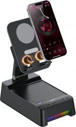 Gifts for Men Women, 5 in 1 Phone Stand with Inductive Bluetooth Speaker