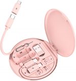 Multi USB Charging Adapter Cable Kit, C to Lighting Box, Conversion Set A & Type Male Micro /Type C/Lightning, Data Transfer, Card Storage, Tray Eject Pin, Phone Holder (pink) - Image 2