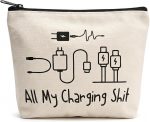 Travel Essentials Cable Bag, Funny Charging Cord Organizer Pouch for Women Men, Waterproof Tech Accessories Storage, Holiday Gifts Gadget Bag for USB Leads Power Bank - Image 2