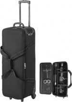 VEVOR Studio Equipment Trolley Case, 35.83 x 11.81 x 14 in / 91 x 30 x 35.5 cm, Rolling Camera Bag, Carrying Bag with Wheels Straps Padded Compartment Handle, for Light Stands, Tripods, Telescopes - Image 2
