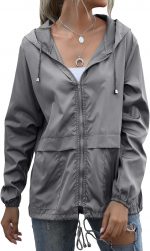Women's Waterproof Raincoat Lightweight Rain Jacket Hooded Windbreaker with Pockets for Outdoor - Image 2
