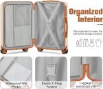 uggage Sets 3 Piece with Spinner Wheels, Lightweight PC Hardside Suitcase with TSA Lock & YKK Zippers, 20 Inch Carry On Luggage with Travel Bag for Men and Women, Beige, 3 Piece Set (20inch - Image 2