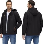 TACVASEN Men's Rain Jacket Lightweight Windbreaker with Hooded Water Resistant Outdoor Raincoat for Hiking Travel Camping - Image 2