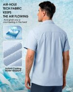 33,000ft Mens Short Sleeved Shirts UPF 50+ Water Resistant Outdoor UV Shirt - Image 2