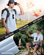 33,000ft Mens Short Sleeved Shirts UPF 50+ Water Resistant Outdoor UV Shirt - Image 3