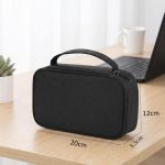 Arae Electronics Organizer Travel Tech Pouch | Canvas Cable Organizer Case for Chargers & Accessories | Portable Single-Layer Storage | 20x12x5.3cm | Black - Image 2