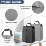 Shoe Bags 8 Pack Travel Shoe Bag Waterproof Shoe Storage Bags Travel Shoe Bags Organizer for Travel Storage and Home Use (Black, Gray) - Image 3