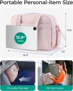 BAGSMART Gym Bag for Woman, Carry on Travel Duffle Bag with Wet Pocket, Water Resistant Weekender Bags for Sports, Trips, Pink - Image 2