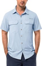 33,000ft Mens Short Sleeved Shirts UPF 50+ Water Resistant Outdoor UV Shirt
