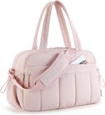 BAGSMART Gym Bag for Woman, Carry on Travel Duffle Bag with Wet Pocket, Water Resistant Weekender Bags for Sports, Trips, Pink