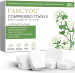Large Disposable Compressed Towels, Thick Disposable Compressed Face Towels, Disposable Face Towels, Mini Face Towels, Lick Towels for Beauty Salon, Travel, Home (Pack of 20, Green)