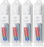 Travel Toothbrushes, Toothbrush Travel, Toothbrush Travel Kit with 5 Floss Picks, Travel Toothbrush Holder, Individually Packaged, Suitable for Home, Travel, Hotel (4-Pack)