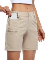 Willit Women's Hiking Cargo Shorts Stretch Golf Active Shorts Water Resistant Outdoor Summer Shorts with Pockets 5"