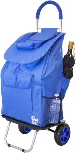 dbestproducts Shopping Grocery Foldable Cart, Polyester, Blue, Bigger