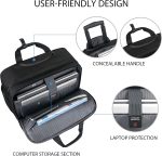 VANKEAN 17.3 Inch Rolling Laptop Bag for Men，Stylish Carry on Briefcase Laptop Case Water-Proof Overnight Rolling Computer Bag with RFID Pockets Laptop Bags for Travel/Work/School-Black - Image 3