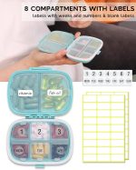 MEACOLIA 3 Pack Travel Pill Organizer, 8 Compartments Pill Box - Image 5