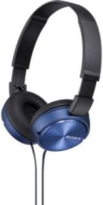 Sony MDR-ZX310 On-Ear Overhead Wired Headphones, Swivel Fold, 3.5mm Headphone Jack - Metallic Blue - Image 2