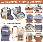 Carry On Backpack, Travel Backpack, Beige, Large-25L, Travel - Image 3