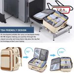 Carry On Backpack, Travel Backpack, Beige, Large-25L, Travel - Image 8