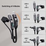 PZOZ Keychain Charging Cable Charger Cable Keyring Multi Charger Cable - Image 3