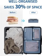 ECOHUB Packing Cubes for Suitcase 7 PCS Travel Organiser Packing Bags Recycled PET Eco Friendly Travel Accessories Shoes Bags Storage Bag Luggage Organiser Pouch(Blue) - Image 2