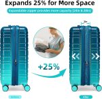 LARVENDER Luggage Sets Expandable Lightweight Suitcases Set with Spinner Wheels, Ocean Breeze 6PCS, 6 Piece Set (18/20/24/28/DB/TB), Hardside Expandable Luggage Sets With Tsa Lock Spinner Wheels - Image 2