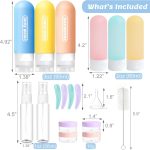 20 Pack Travel Bottles Set, TSA Approved Travel Size Toiletries Containers, Leak Proof Shampoo and Conditioner Bottles, Refillable Travel Essentials Toiletry Bottles (Light Color) - Image 2