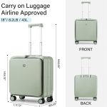 Hanke 20 Inch Carry On Luggage Airline Approved Hard Shell Suitcases with Wheels and Front Pocket TSA Luggage Lightweight Carry On Suitcase for Travel Rolling Luggage for Woman Man - Image 3