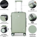 Hanke 20 Inch Carry On Luggage Airline Approved Hard Shell Suitcases with Wheels and Front Pocket TSA Luggage Lightweight Carry On Suitcase for Travel Rolling Luggage for Woman Man - Image 4