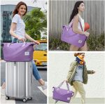 FIORETTO Womens Expandable Travel Bag Duffle Bag with Laptop Compartment, Water Resistant Gym Bag Weekend Bag Overnight Hospital Bag Holdall with Shoes Compartment & Wet Pocket Grey - Image 5