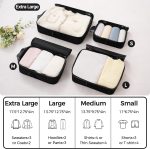 BAGAIL 4 Set/5 Set/6 Set Compression Packing Cubes Travel Accessories Expandable Packing Organizers, Black, 4set - Image 2