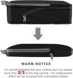 BAGAIL 4 Set/5 Set/6 Set Compression Packing Cubes Travel Accessories Expandable Packing Organizers, Black, 4set - Image 3