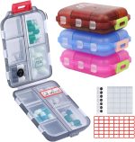 4 Pack Pill Case Portable Small Weekly Travel Pill Organizer Portable Pocket Pill Box Dispenser for Purse Vitamin Fish Oil Compartments Container Medicine Box