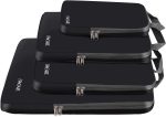 BAGAIL 4 Set/5 Set/6 Set Compression Packing Cubes Travel Accessories Expandable Packing Organizers, Black, 4set