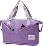 FIORETTO Womens Expandable Travel Bag Duffle Bag with Laptop Compartment, Water Resistant Gym Bag Weekend Bag Overnight Hospital Bag Holdall with Shoes Compartment & Wet Pocket Grey
