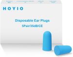 Foam Ear Plug for Sleeping, HOYIO 5 Pair 35dB Soft Earplugs for Noise Cancelling Hearing Protection Soring Blocking, Holiday Travel Cruise Flight Backpacking Work Study Essentials, Disposable, Blue