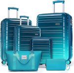 LARVENDER Luggage Sets Expandable Lightweight Suitcases Set with Spinner Wheels, Ocean Breeze 6PCS, 6 Piece Set (18/20/24/28/DB/TB), Hardside Expandable Luggage Sets With Tsa Lock Spinner Wheels