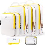 PFEYRPK Lightweight Compression Packing Cubes for Suitcases, Compressible Expandable Travel Packing Organizer with Clear Toiletries and Backpack Bag, Travel Essentials for Carry on Luggage 7 Set