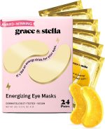 grace and stella Under Eye Gel Patches - Reduce Dark Circles, Puffy Eyes, Undereye Bags, Wrinkles - Under Eye Masks, Vegan Cruelty-Free Self Care Gifts for Women (24 Pairs, Gold)